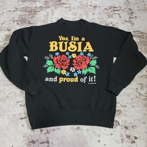 VTG 90s Busia Sweatshirt Polish Grandmother 1995 Abbey Press Made in USA L EUC